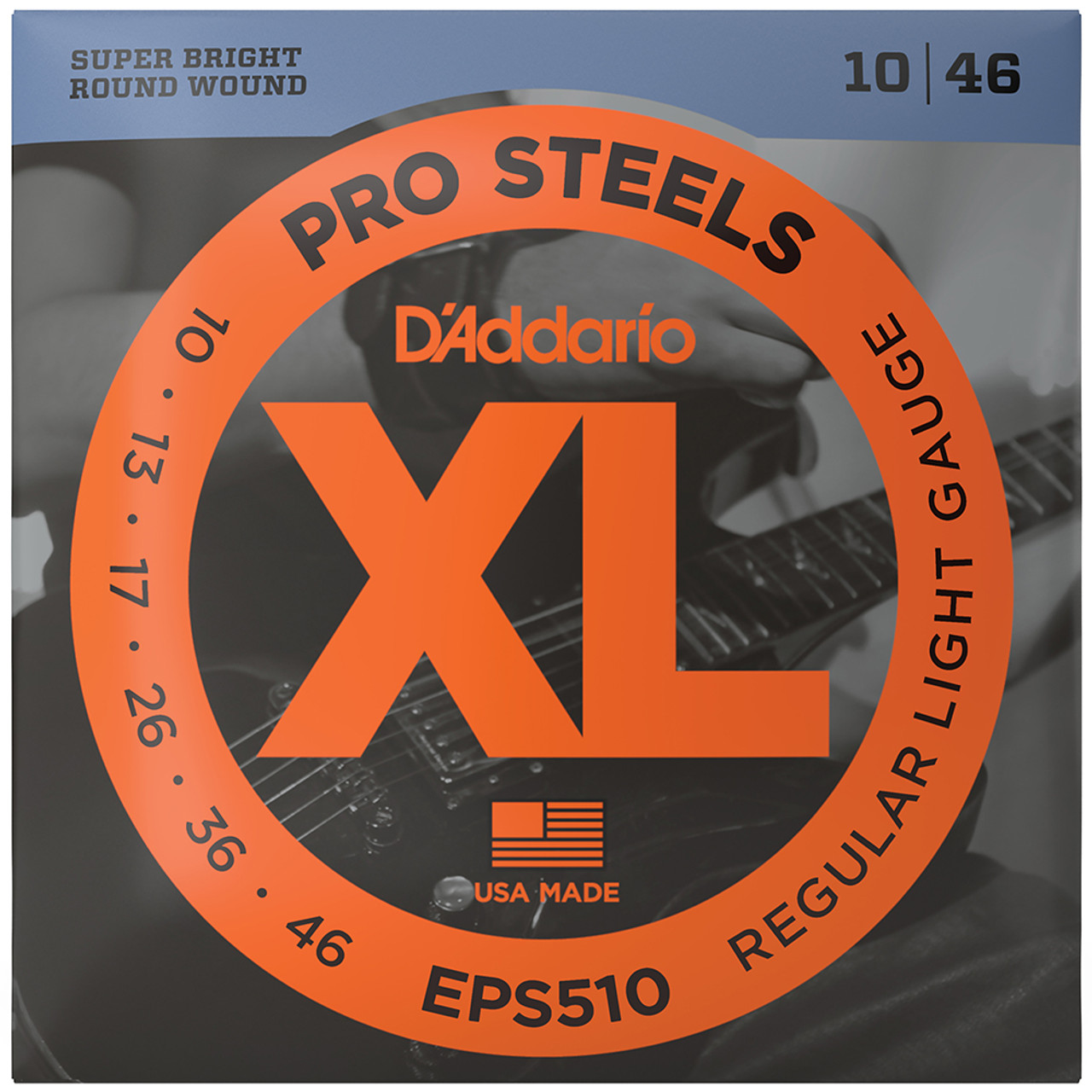 D'Addario ProSteels Round Wound Electric Guitar Strings EPS510 Light 10-46