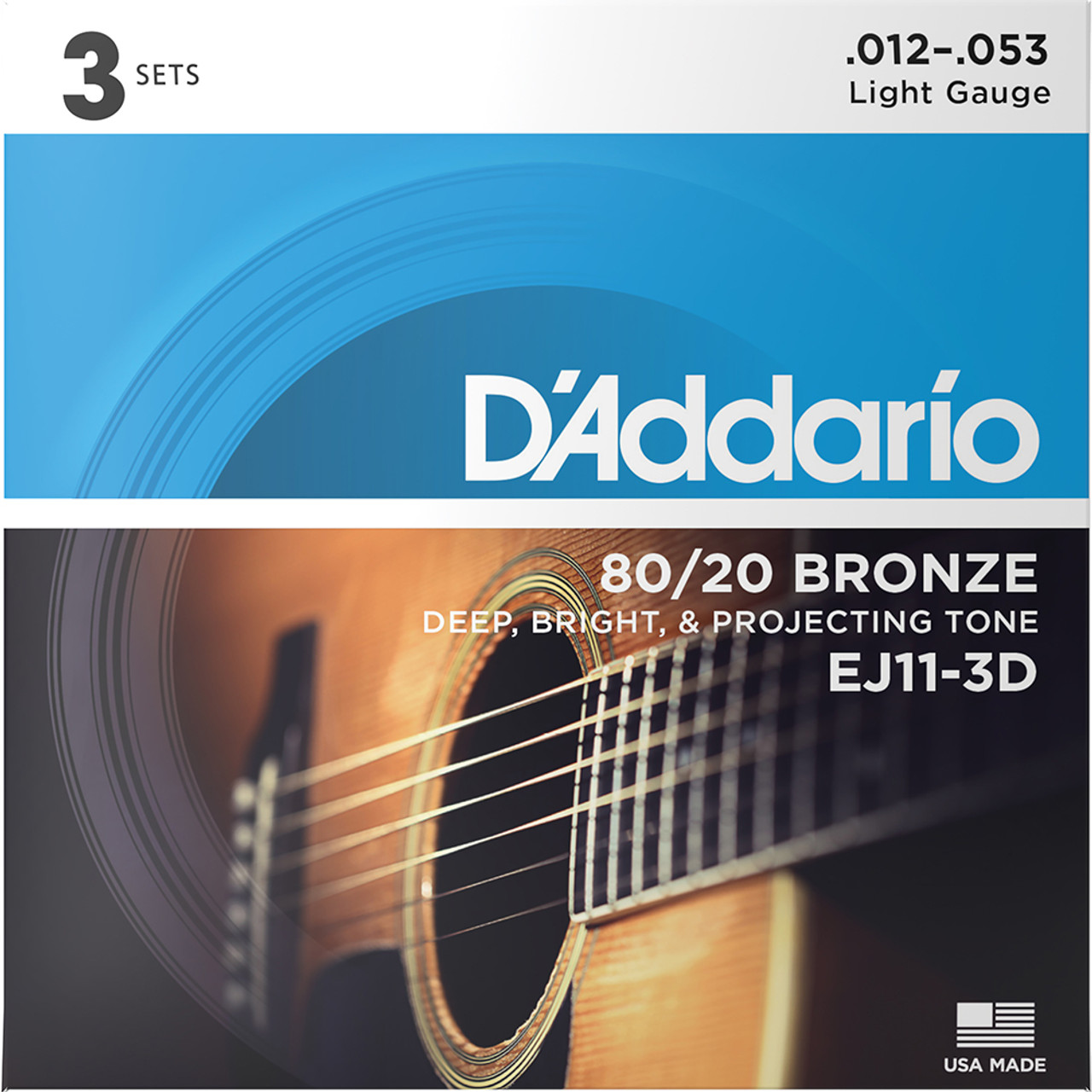 D'Addario 3セット D'Addario EJ34 Folk Nylon 80/20 Bronze Black Nylon Trebles  ダダリオ クラシック弦 - ギター