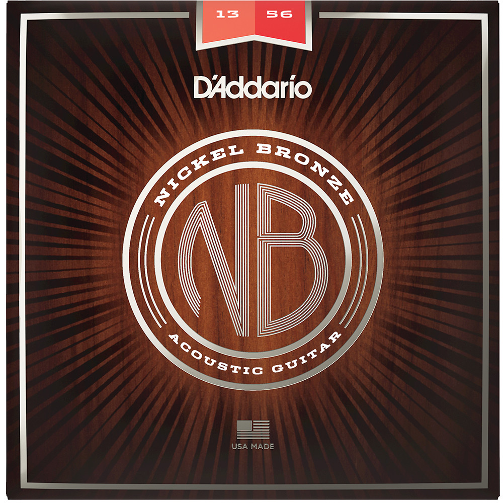 D'Addario Nickel Bronze Acoustic Guitar Strings NB1356 Medium 13-56