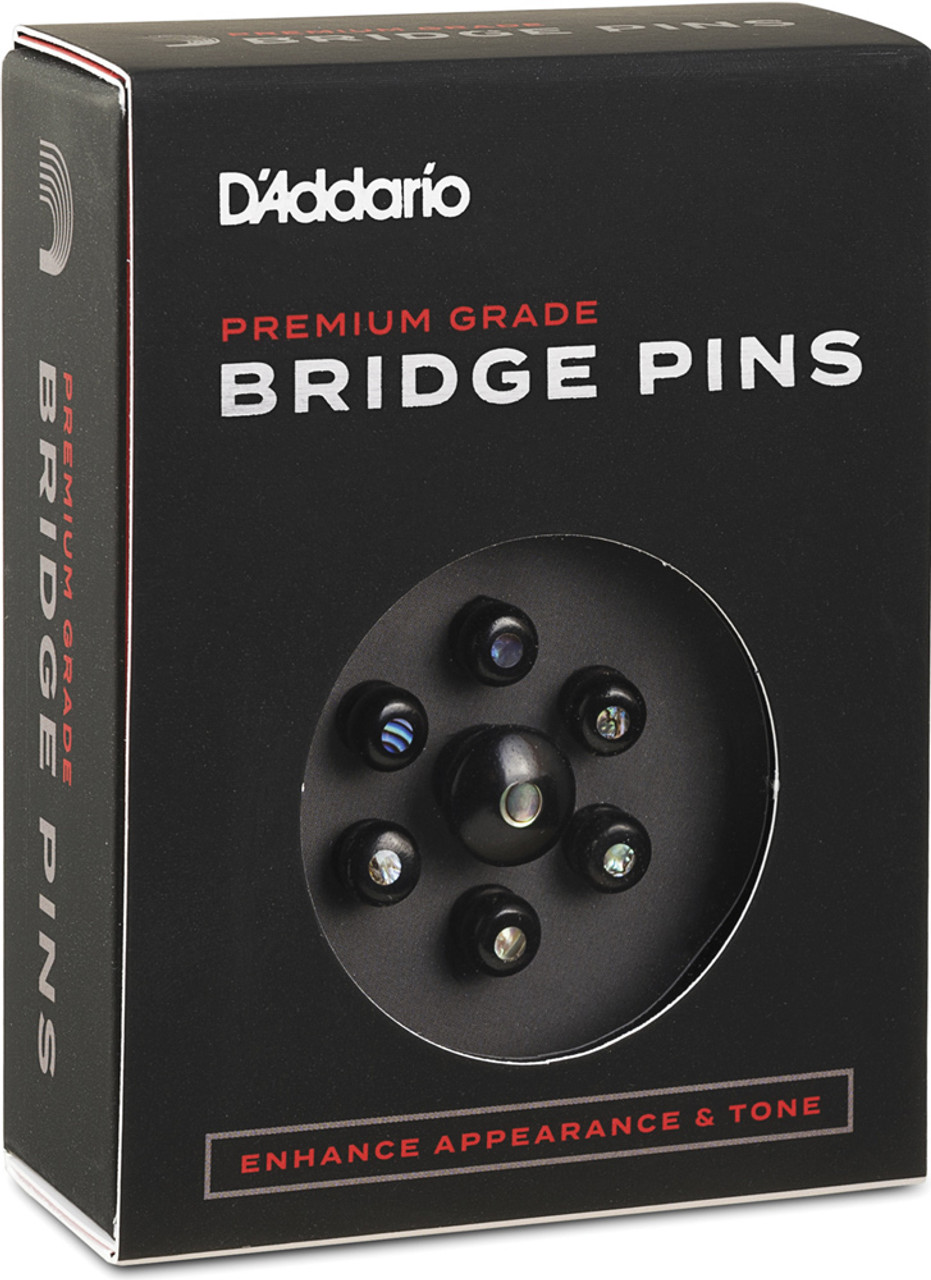 D'Addario Ebony Bridge & End Pin Set PWPS2 Abalone Inlay