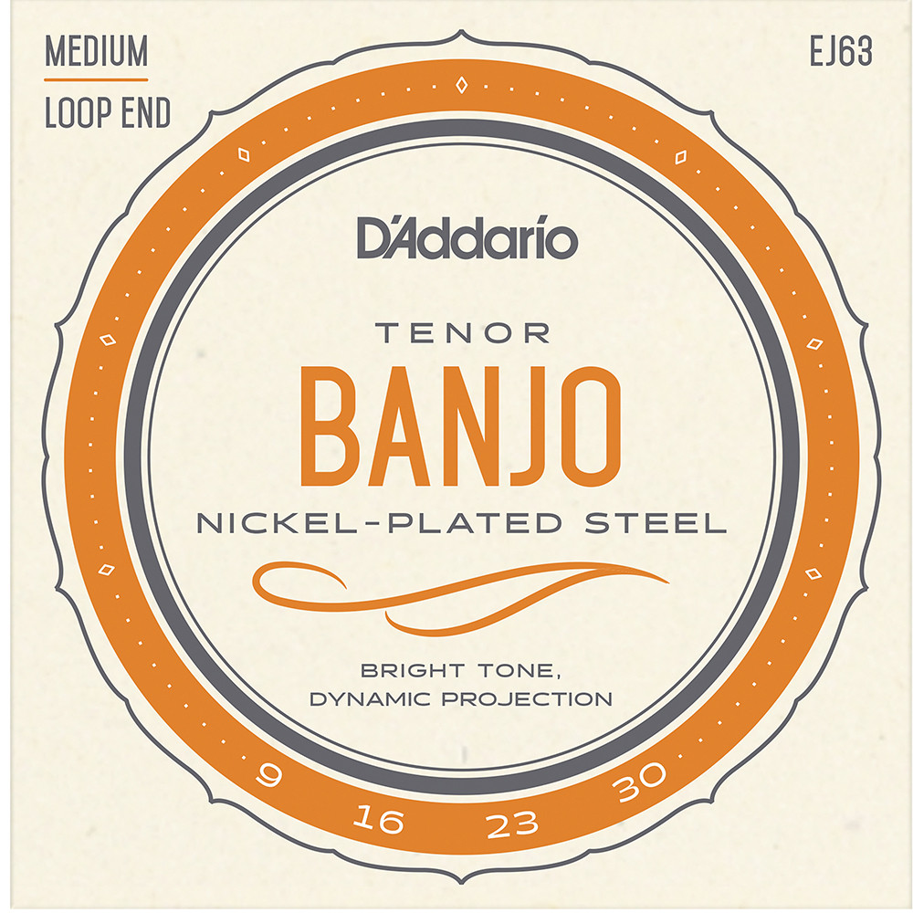 5 Set Corde D'Addario EJ63i Per Banjo Tenore Irlandese – Medium Loop End