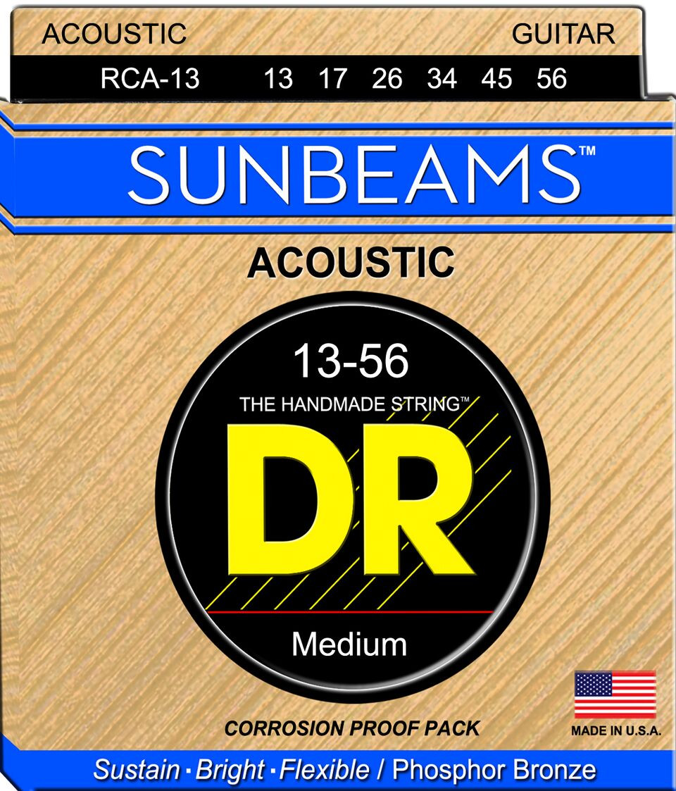 DR Sunbeam Phosphor Bronze Acoustic Guitar Strings RCA-13 Medium 13-56