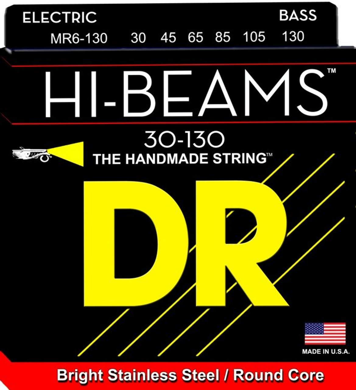 DR Hi-Beam Stainless Steel Bass Guitar Strings MR6-130 Med 6 String 30-130