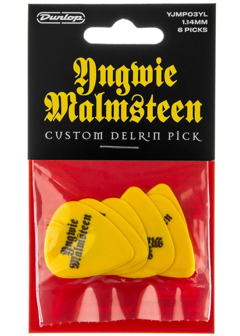 Dunlop Yngwie Malmsteen Custom Delrin Guitar Picks Yellow 6 Pack