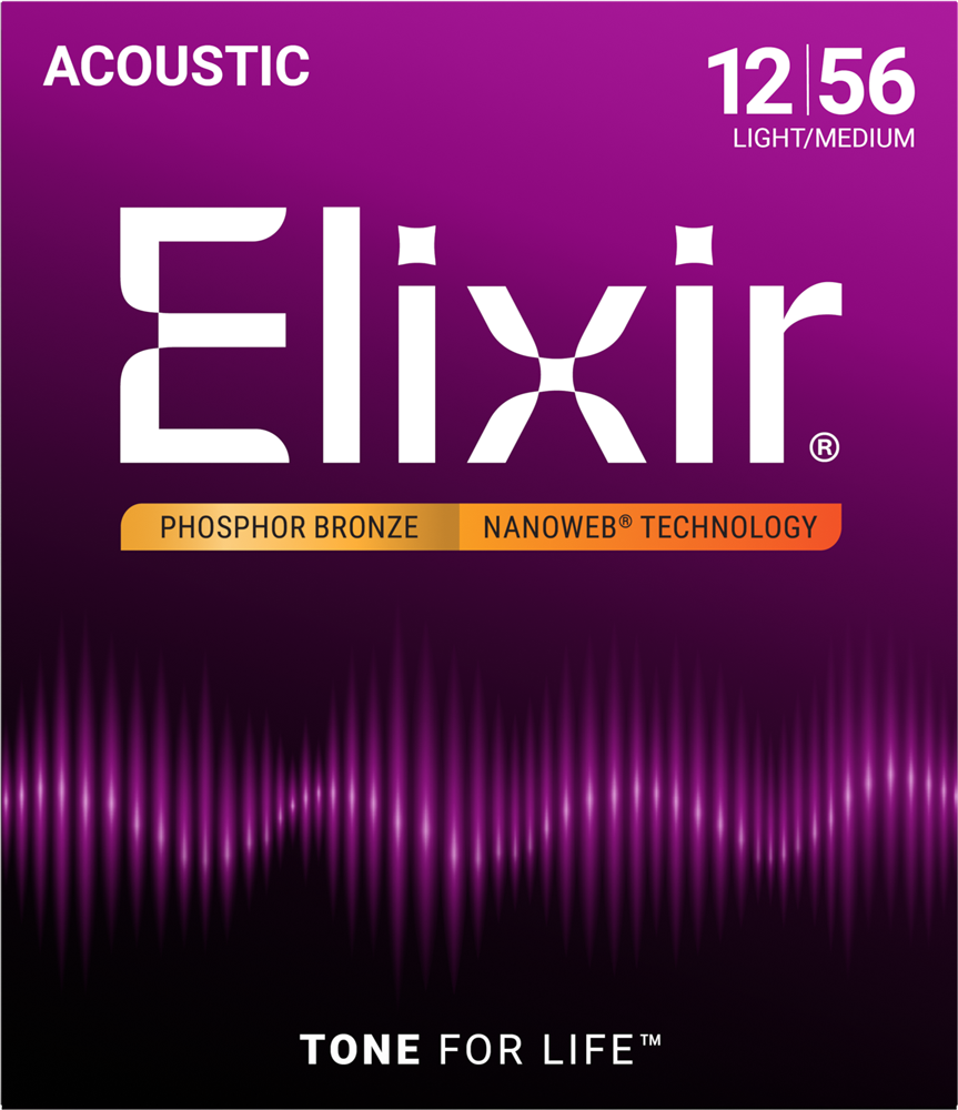 Elixir 16077 Phosphor Bronze Nanoweb Coated Acoustic Guitar
