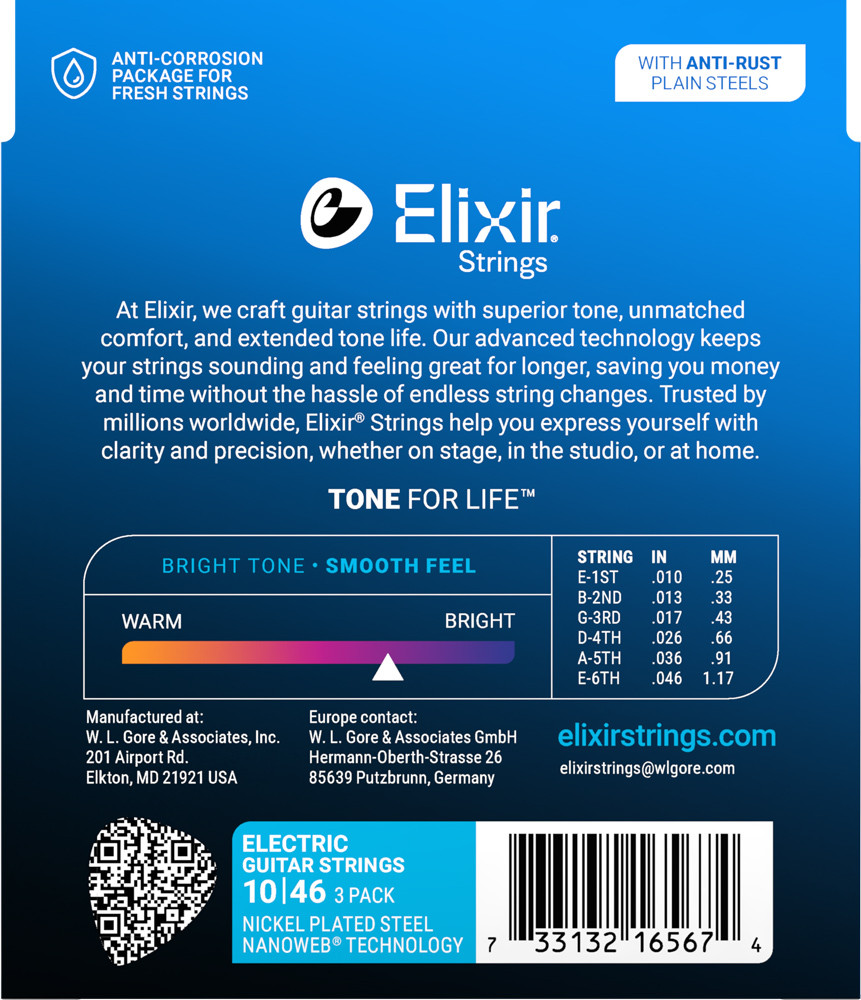 Elixir Nanoweb Electric Guitar Strings Bonus Pack - 3 Sets for the