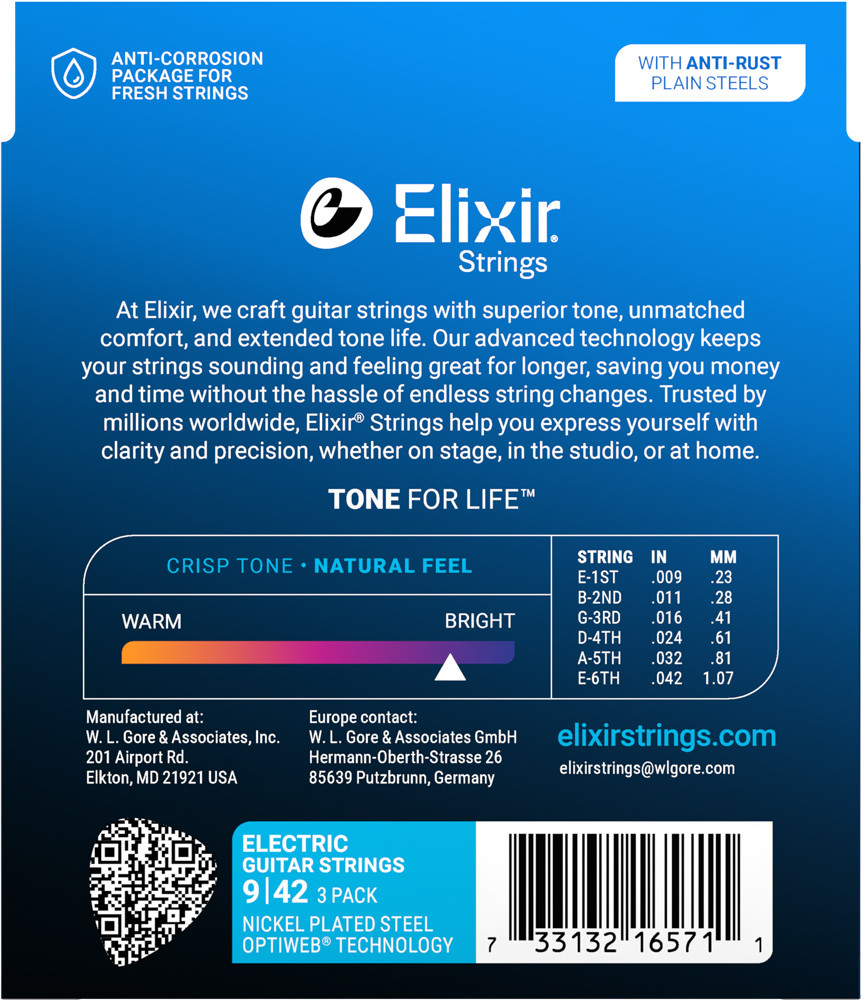 Elixir Optiweb Electric Guitar Strings Bonus Pack - 3 Sets for the