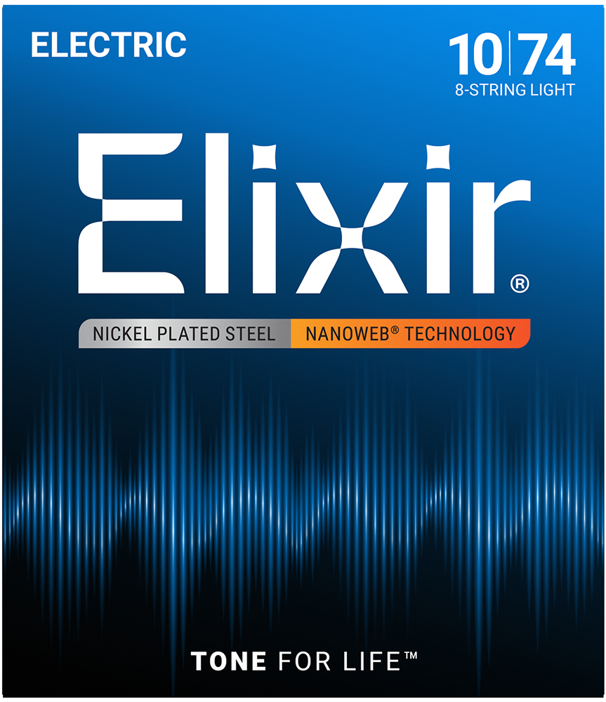 Elixir 12062 Nanoweb Coated Nickel Plated Electric 8-String Guitar