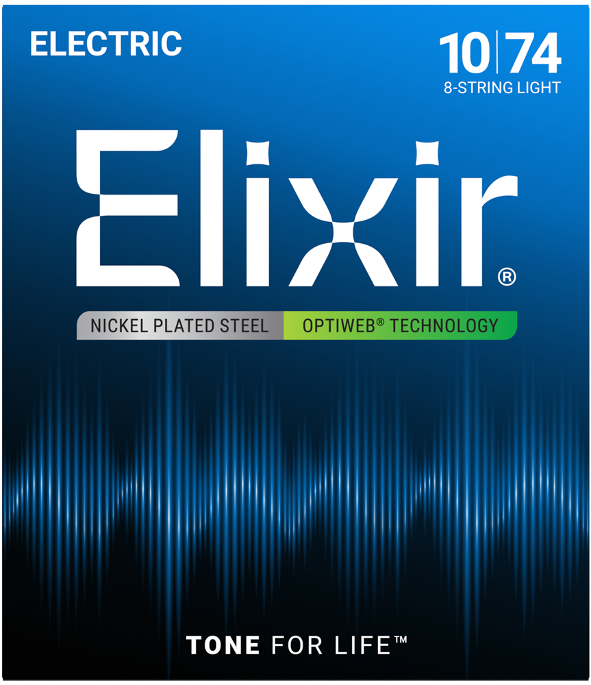 Elixir 19062 Optiweb Coated Nickel Plated Electric 8-String Guitar