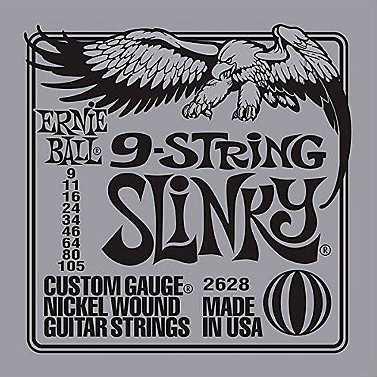 Ernie Ball 9-String Slinky 2628 Electric Guitar Strings 9-105 Custom