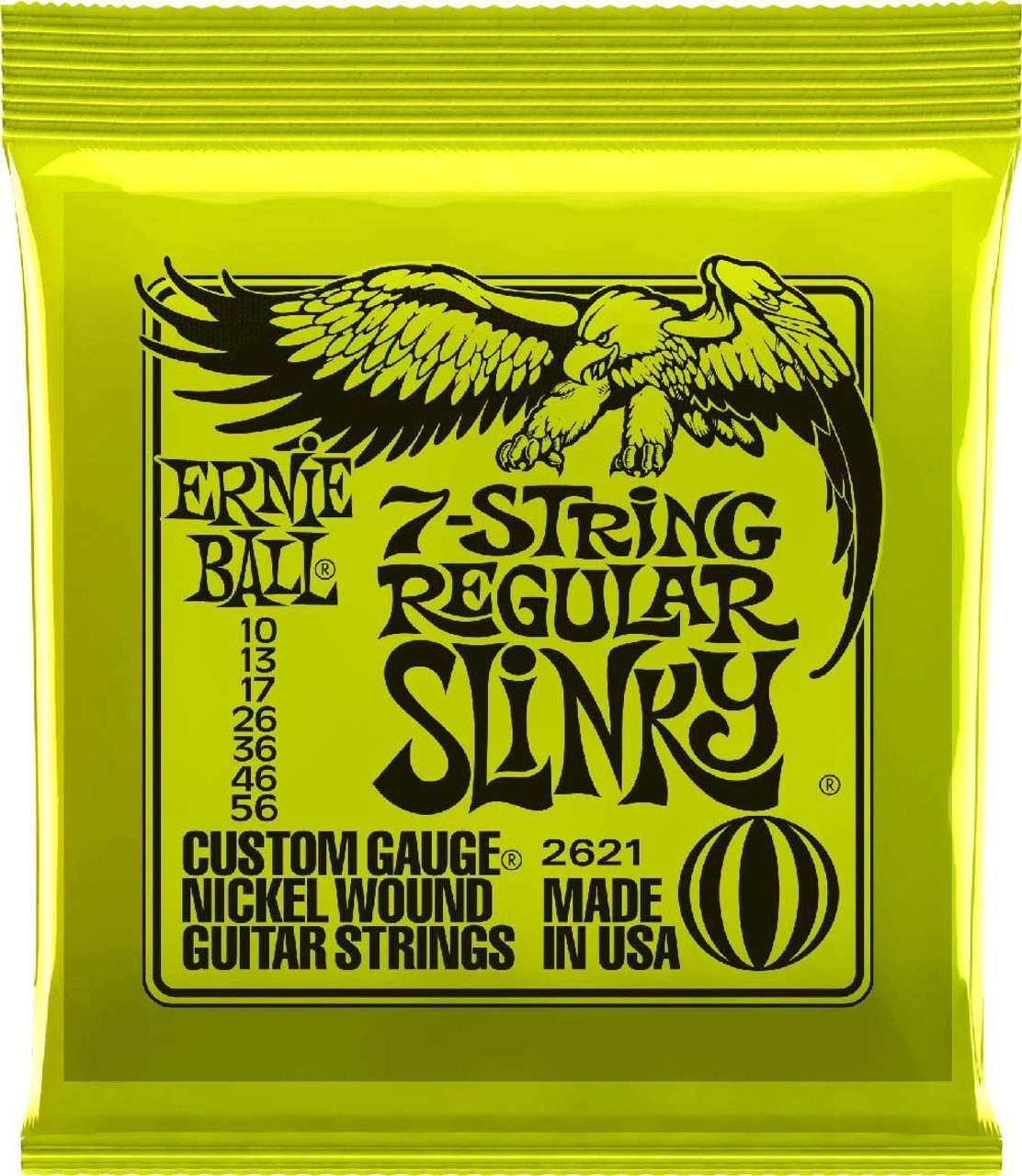 Ernie Ball 2621 Nickel Regular Slinky 7-String Electric Guitar Strings 10-56