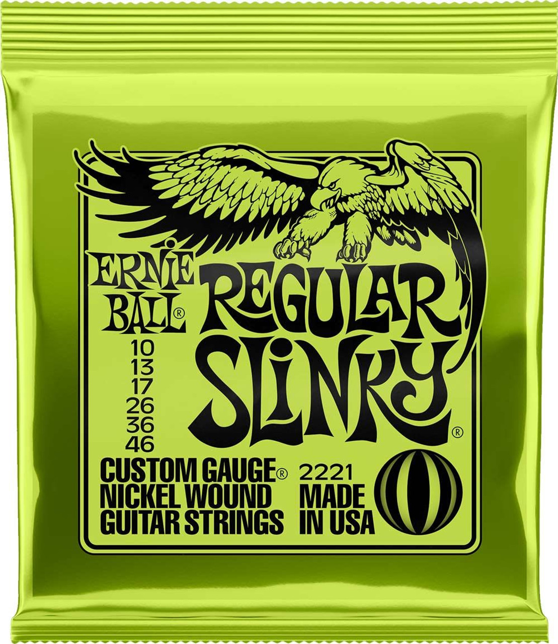 Ernie Ball 2221 Nickel Regular Slinky Electric Guitar Strings 10-46