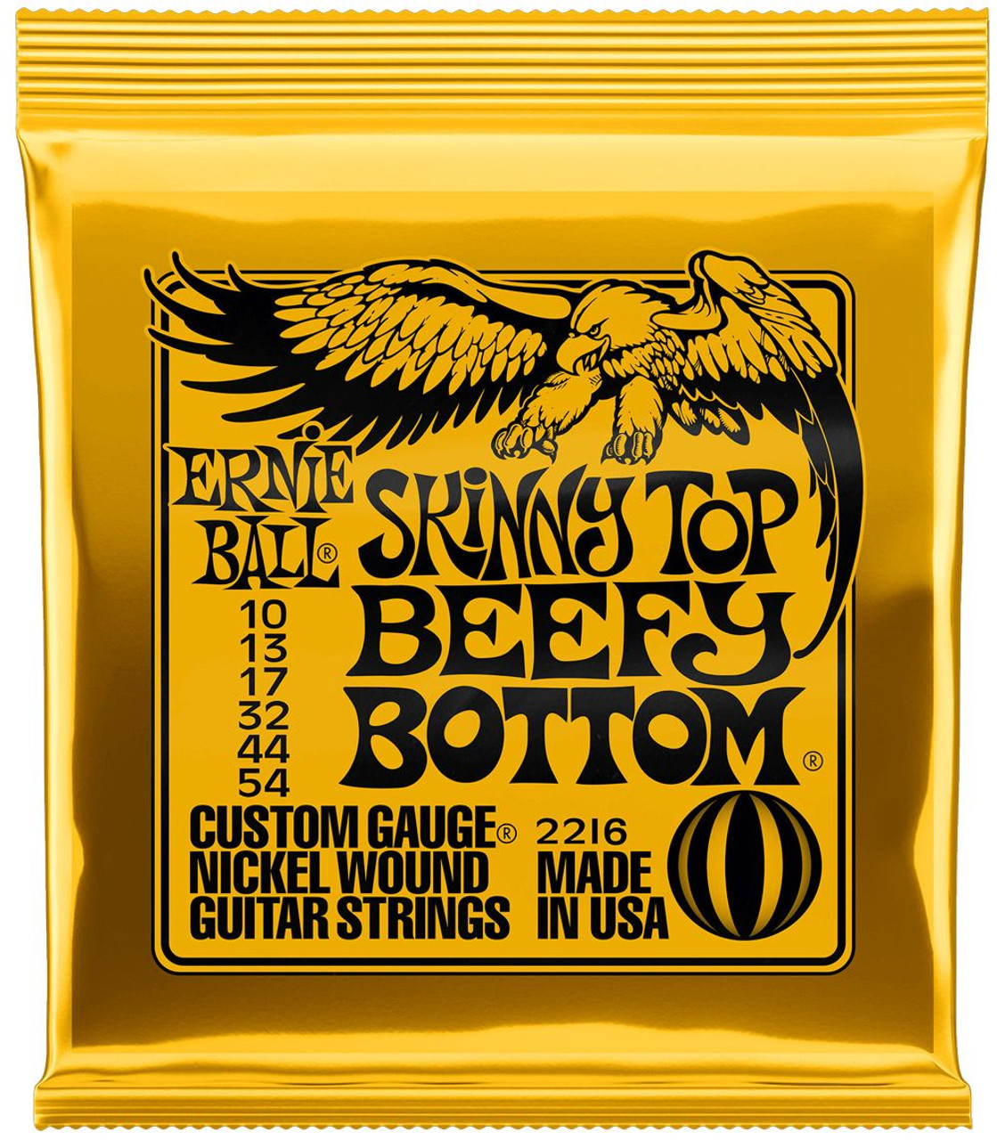 Ernie Ball 2216 Nickel Skinny Top Beefy Bottom Slinky Electric Guitar  Strings 10-54