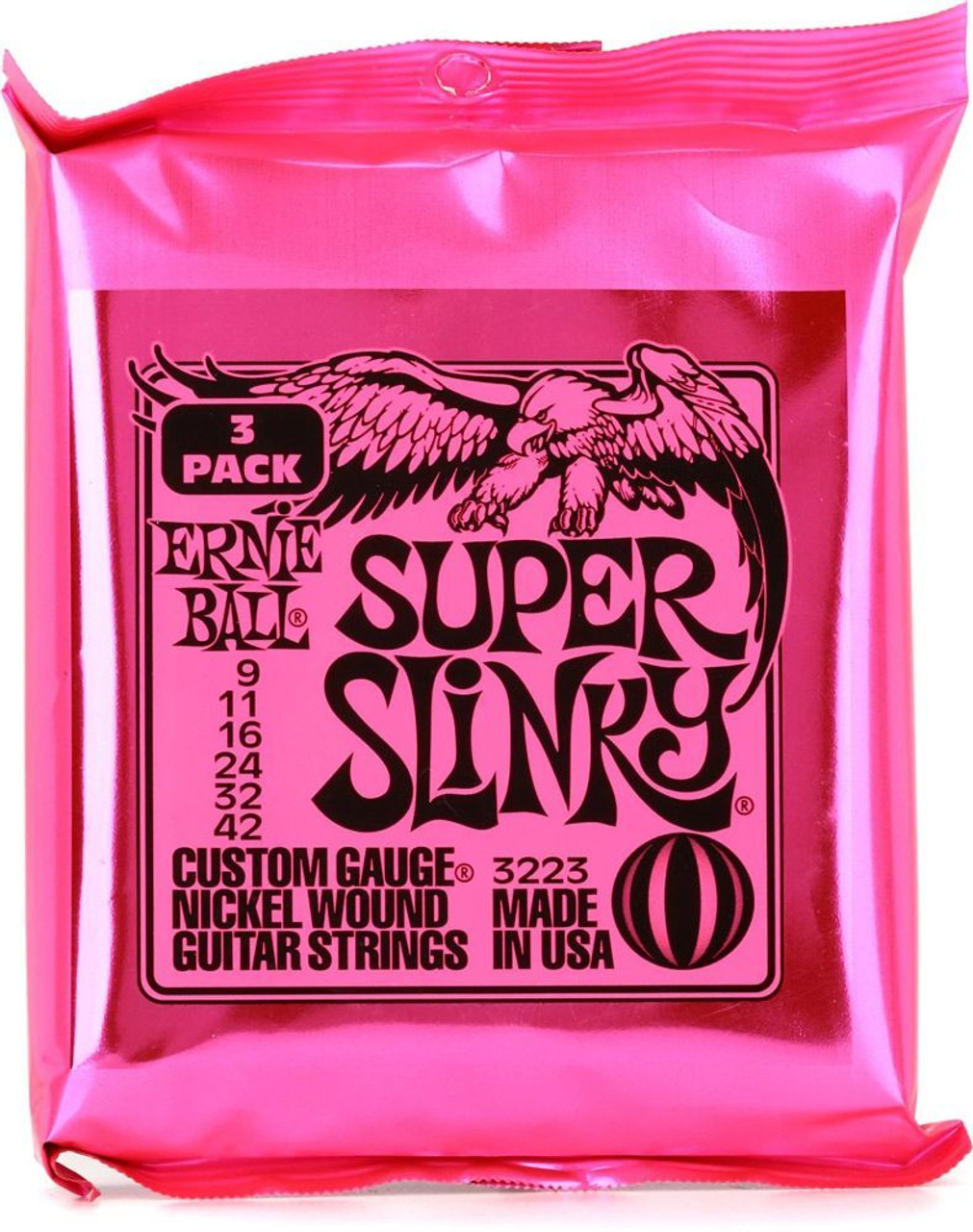Ernie Ball Slinky Electric Guitar Strings 3 Pack 3223 Super Slinky 9-42
