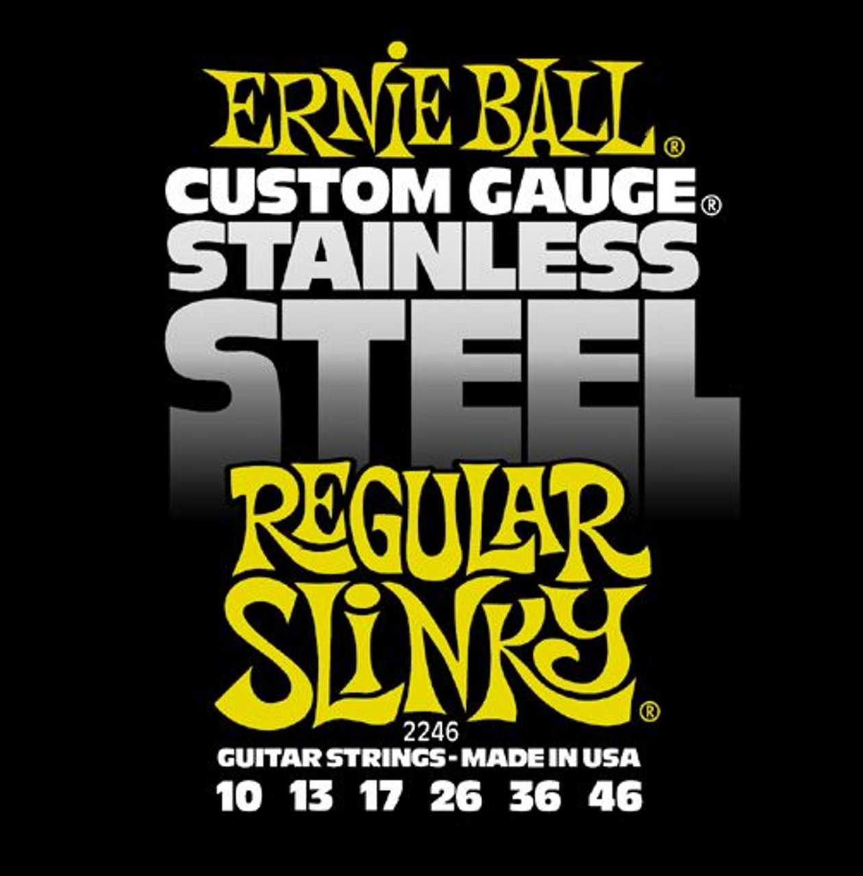 Ernie Ball Stainless Steel Electric Guitar Strings 2246 Regular Slinky 10-46