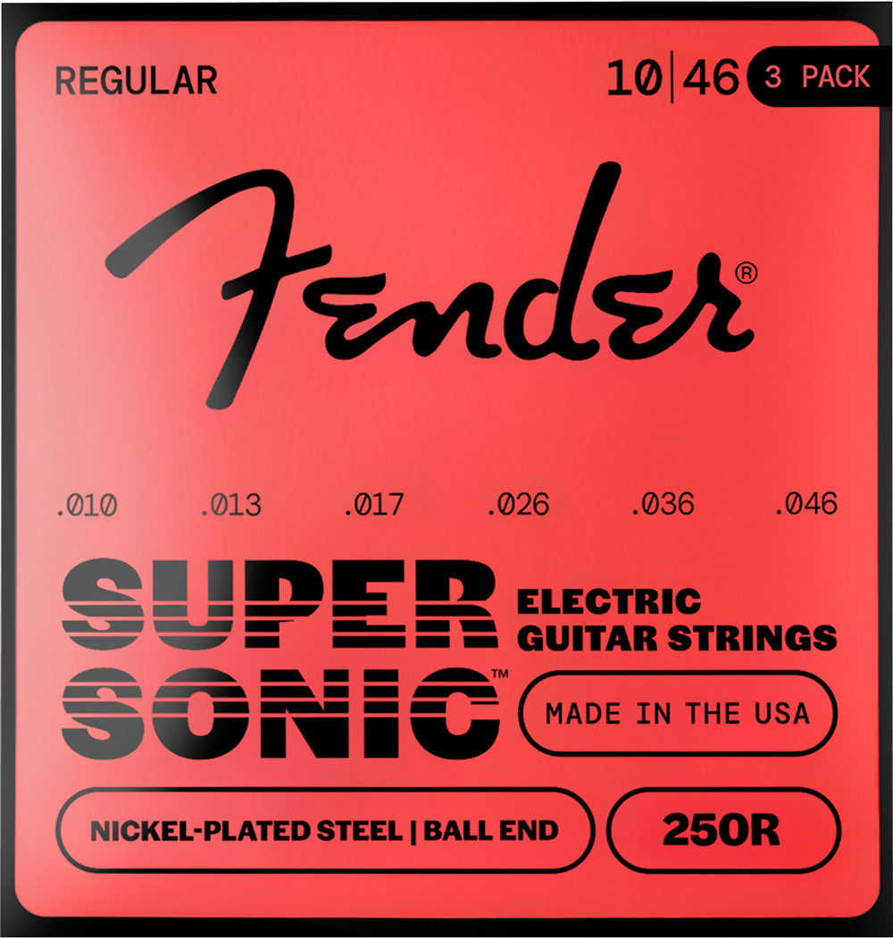 Fender Super 250R Nickelplated Steel Electric Guitar Strings - 3 Pack
