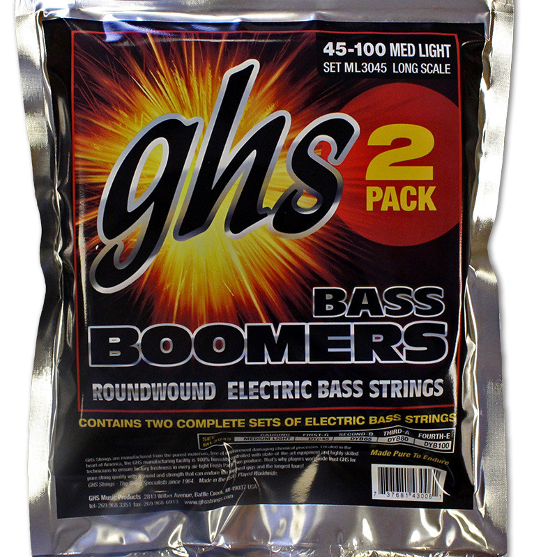 GHS Boomers Roundwound Electric Bass Strings 2 Pack
