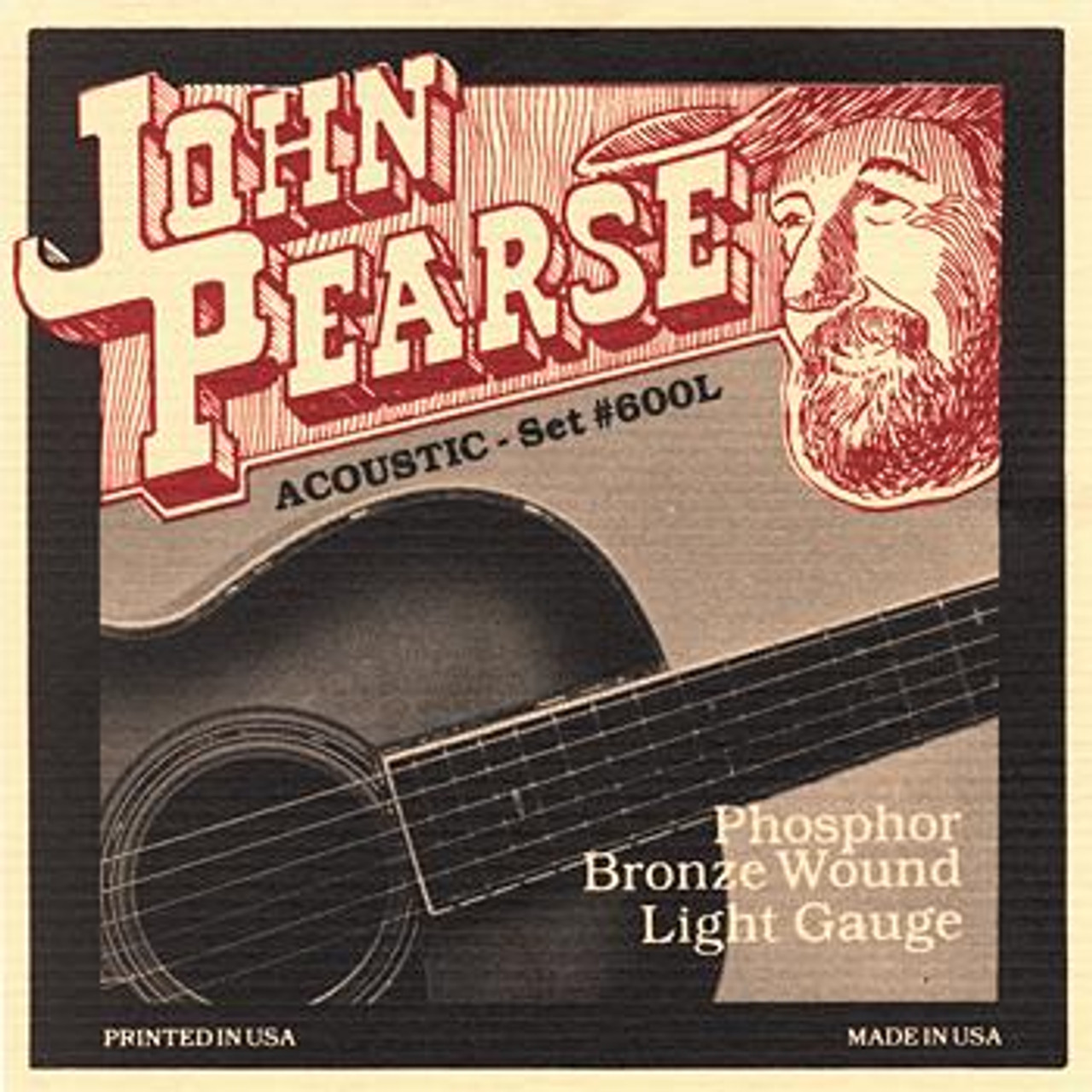 John Pearse Phosphor Bronze Acoustic Guitar Strings 600L Light 12-53