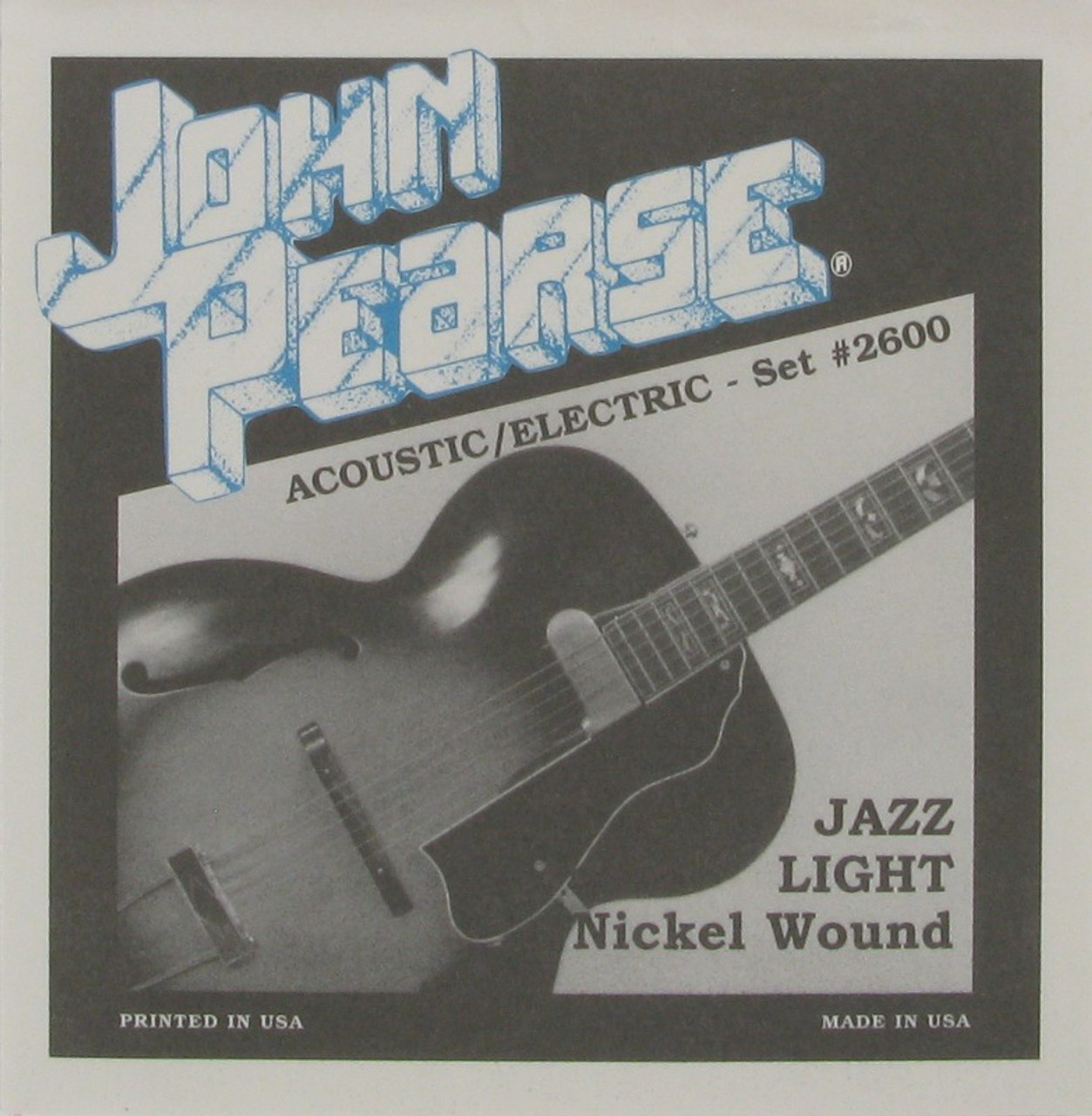 John Pearse Nickel Wound Jazz Acoustic Electric Guitar Strings 2600 Light  11-50