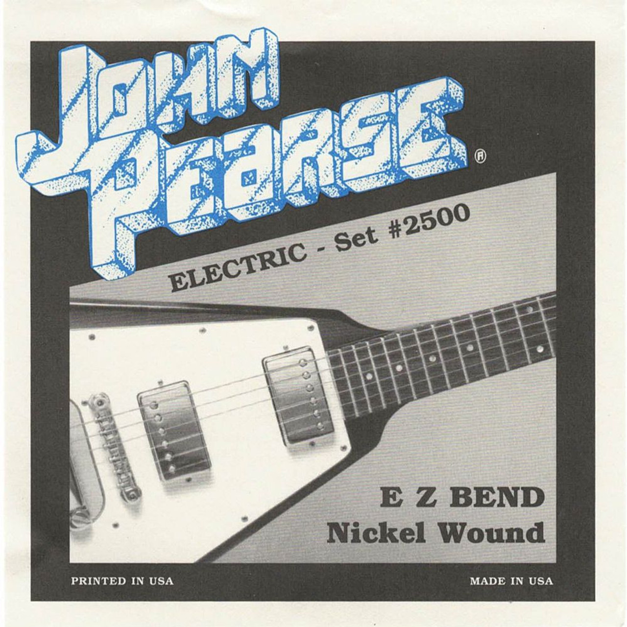 John Pearse 2500 EZ Bend Nickel Wound Electric Guitar Strings, 10