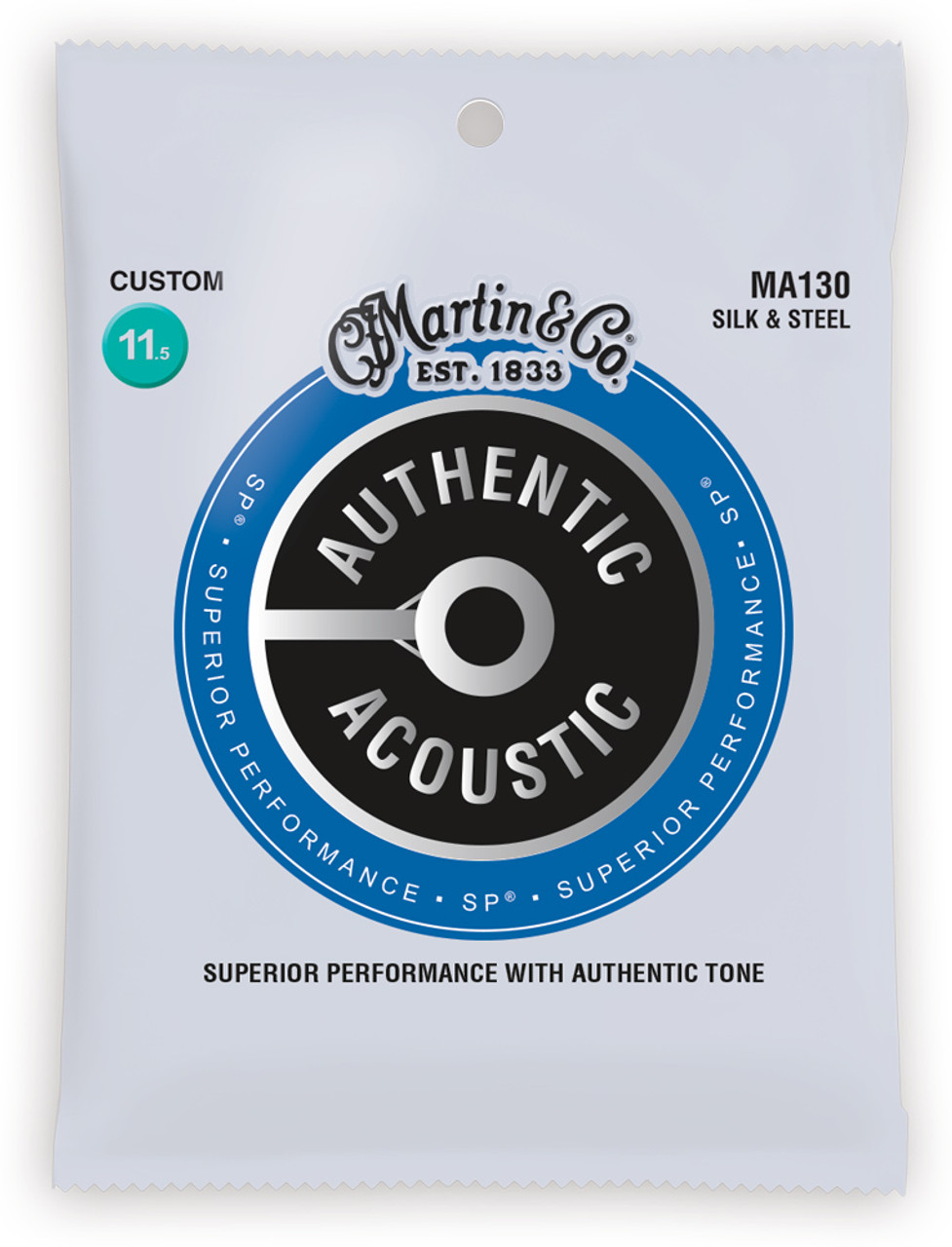 Martin MA130 SP Silk and Steel Authentic Acoustic Guitar Strings Silk and  Steel 11.5-47