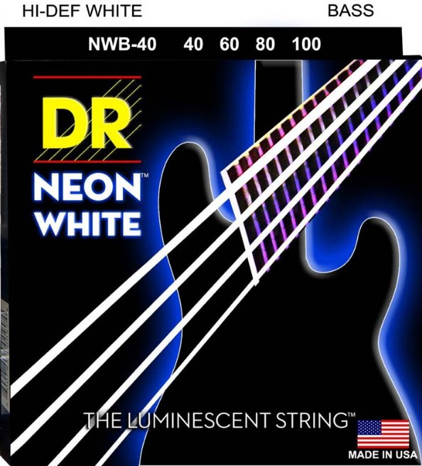 DR HiDef Neon Red K3 Coated Electric Bass Strings NRB40 Lite 40100