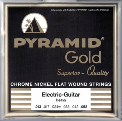 Pyramid Gold Chrome Pure Nickel Flat Wound Round Core Electric Guitar