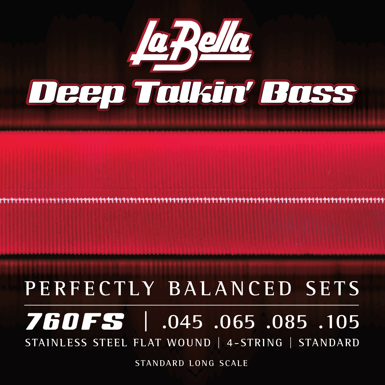 La Bella Deep Talkin' Stainless Steel Flat Wound Bass Strings 760FS 4-String Long Scale Standard 45-105