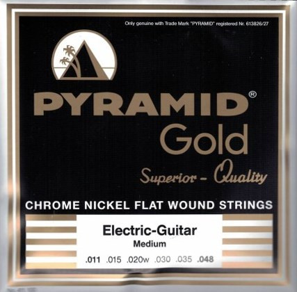 Pyramid Gold Chrome Pure Nickel Flat Wound Round Core Electric Guitar