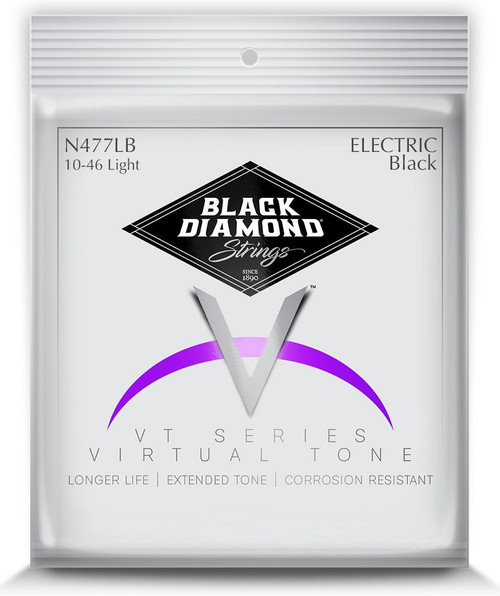 Black Diamond N477LB Virtual Tone Nickel Black Coated Electric Guitar Strings Light 10-46