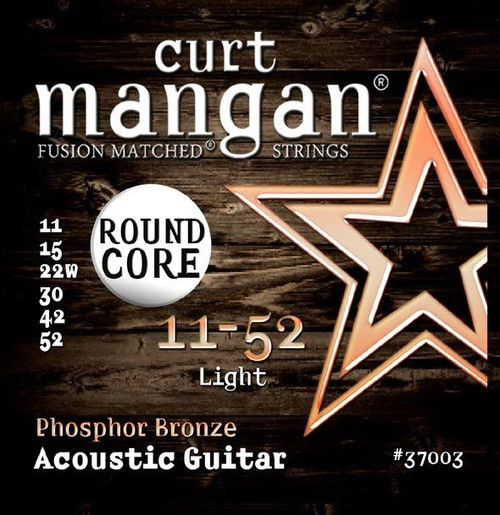 Curt Mangan Fusion Matched Round Core Phosphor Bronze Acoustic Guitar Strings 37003 Light 11-52