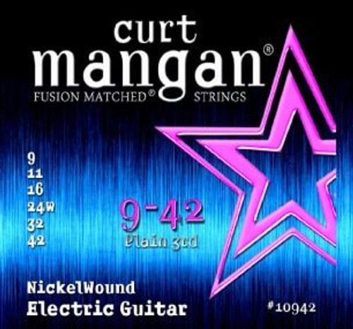 Curt Mangan Fusion Matched Nickel Wound Electric Guitar Strings 10942 Extra Light 9-42