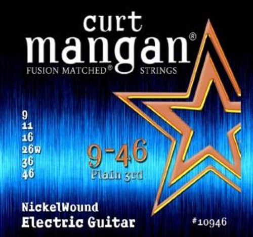 Curt Mangan Fusion Matched Nickel Wound Electric Guitar Strings 10946 Custom Light 9-46