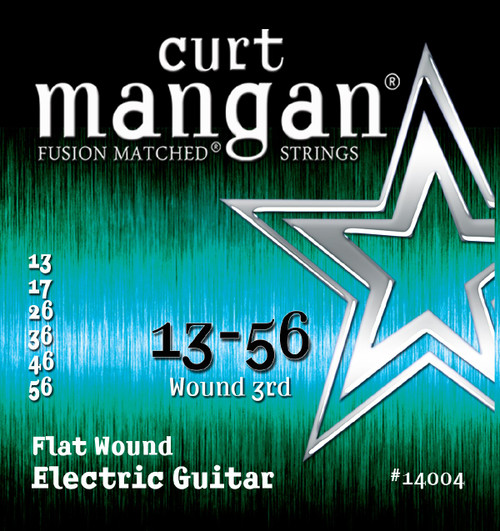 Curt Mangan Fusion Matched Stainless Steel Flatwound Electric Guitar Strings 14004 Gauge 13-56