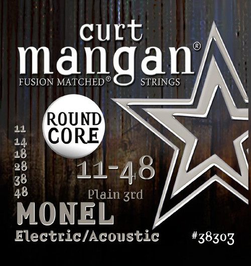 Curt Mangan Fusion Matched Monel Round Core Electric/Acoustic Strings 38303 Monel Round Core 11-48