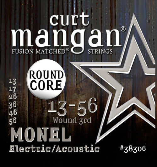 Curt Mangan Fusion Matched Monel Round Core Electric/Acoustic Guitar Strings 38306 Monel Round Core 13-56