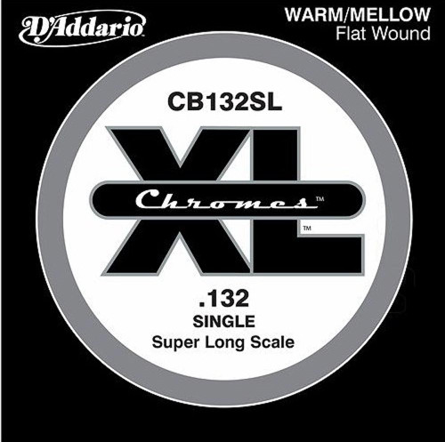 D'Addario XL Chromes Flat Wound Bass Single Strings, Super Long Scale CB132SL