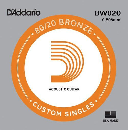 D'Addario 80/20 Bronze Acoustic Guitar Single Strings BW020