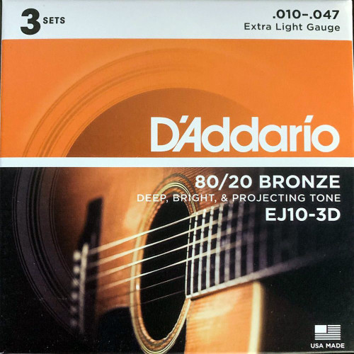 D'Addario D'Addario ダダリオ EJ11-3D 80/20 Bronze Light 3セットパック アコースティックギター弦 ライトゲージ 12-53