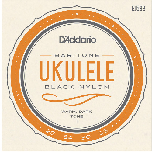 D'Addario EJ53B Baritone Ukulele Strings Black Nylon