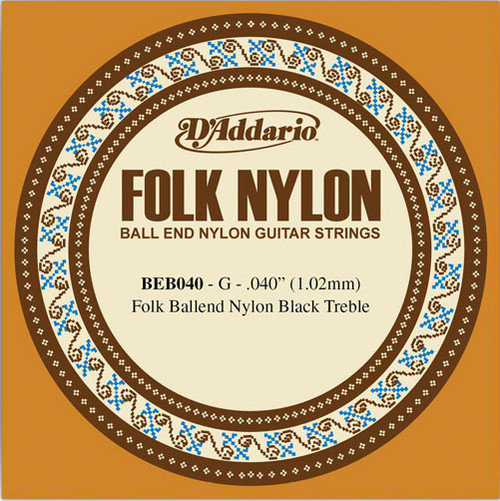 D'Addario EJ Ball End Nylon Folk Guitar Single Strings BEB028