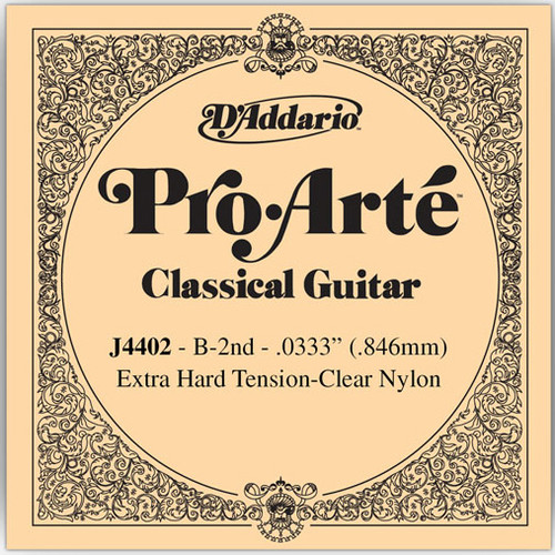 D'Addario Pro Arte Classical Guitar Single Strings - Extra Hard Tension J4402 X-Hard B 2nd