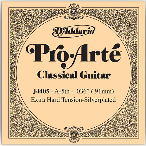 D'Addario Pro Arte Classical Guitar Single Strings - Extra Hard Tension J4405 X-Hard A 5th