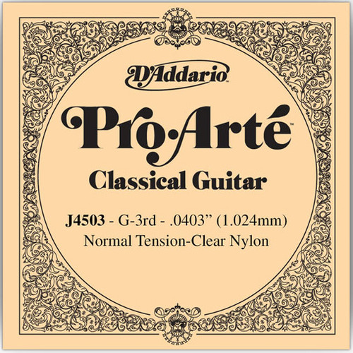 D'Addario Pro Arte Classical Guitar Single Strings - Normal Tension J4503 G 3rd