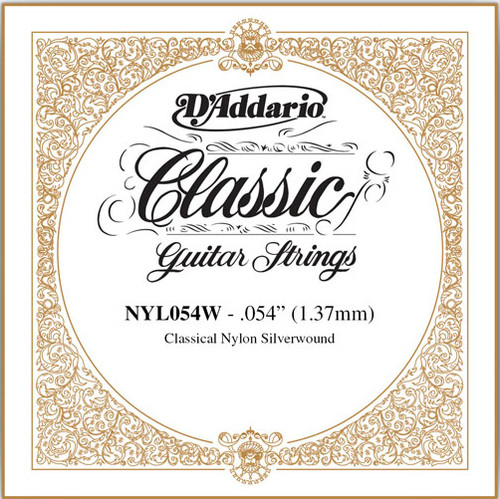 D'Addario Classical Guitar Single Strings - Classics Basses NYL054W Single Silver Wound 054