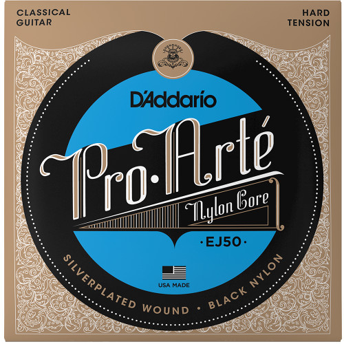 D'Addario EJ Pro Arte Nylon Classical Guitar Strings EJ49 Normal  Black/Silver 28-43