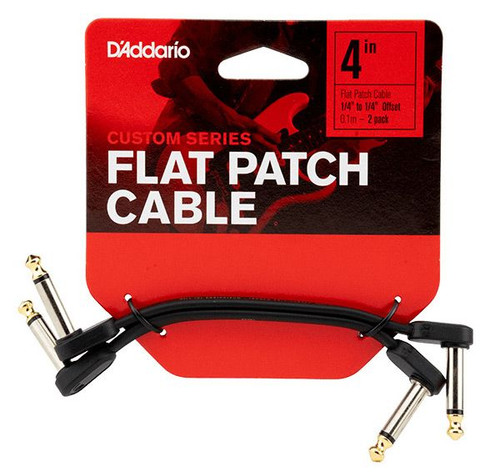 D'Addario Custom Series Flat Patch Cables 4" Offset - 2 Pack