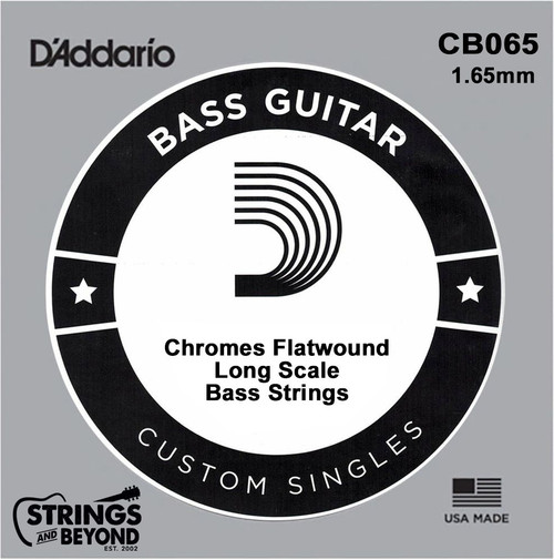 D'Addario XL Chromes Flat Wound Bass Single Strings CB065