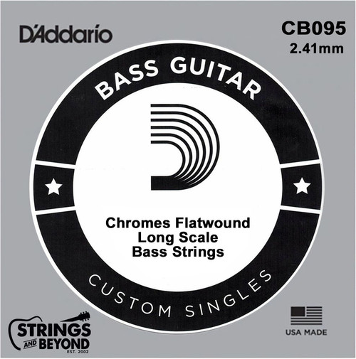 D'Addario XL Chromes Flat Wound Bass Single Strings CB095