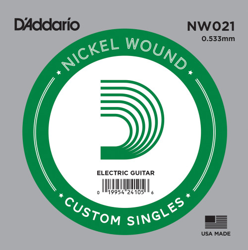 D'Addario Nickel Wound Electric Single Strings NW021